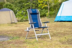 New OZtrail Cascade Deluxe 8 Position Recliner Chair - Navy