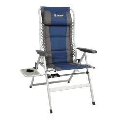 New OZtrail Cascade Deluxe 8 Position Recliner Chair - Navy