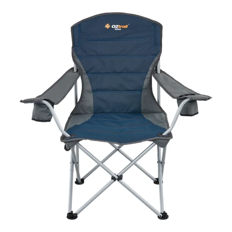 Clearance OZtrail Deluxe Arm Chair - Blue