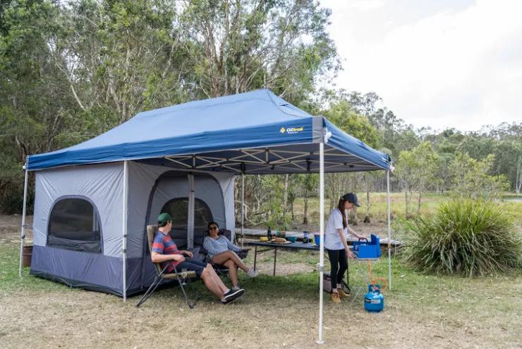 Hot OZtrail Hydroflow Deluxe 6.0 Gazebo - Navy